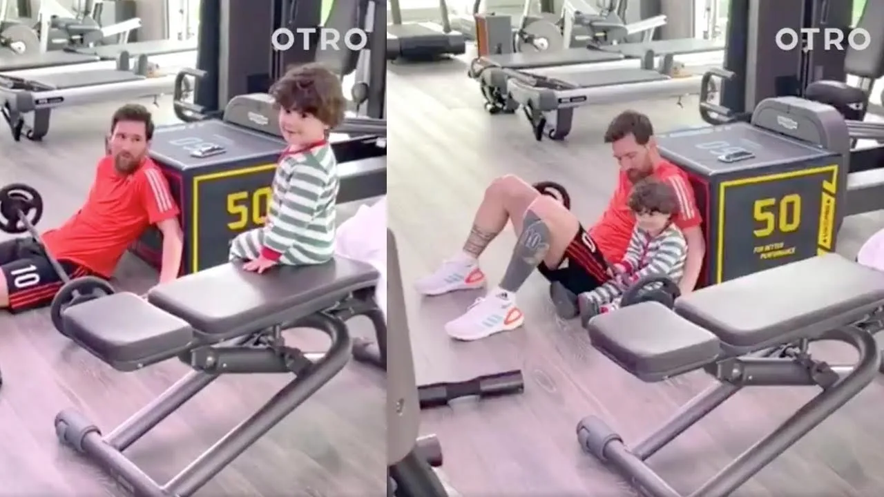 Lionel Messi working out at home !!!!