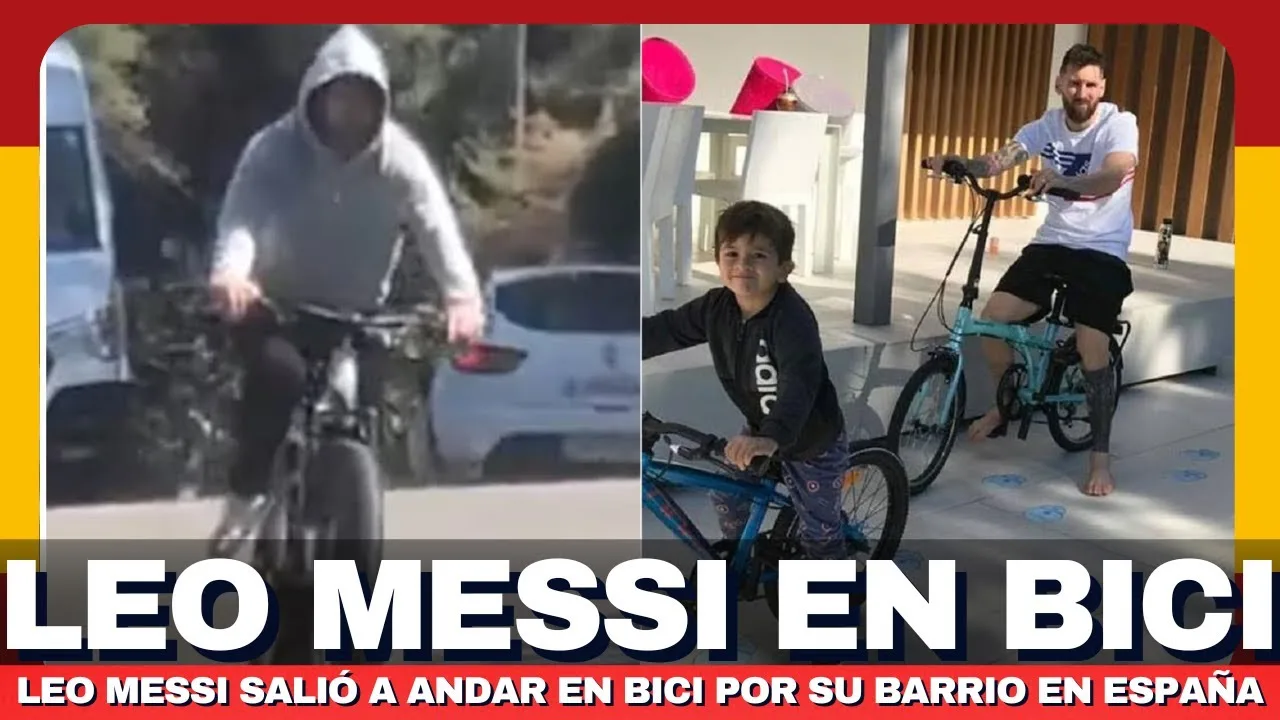 Leo Messi salió a ANDAR en BICICLETA por su BARRIO  |