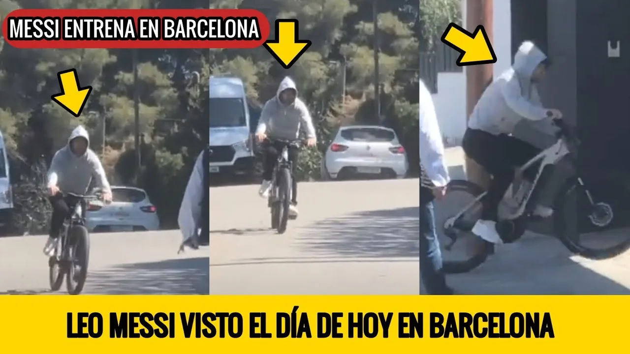 LEO MESSI ES VISTO EN BARCELONA HACIENDO EJERCICIOS EN UNA