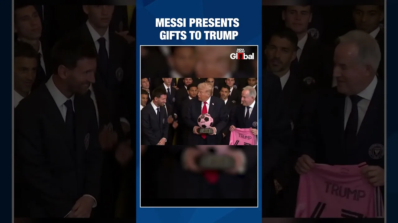 Lionel Messi présente à Donald Trump un maillot personnalisé lors de sa visite à l’Inter Miami