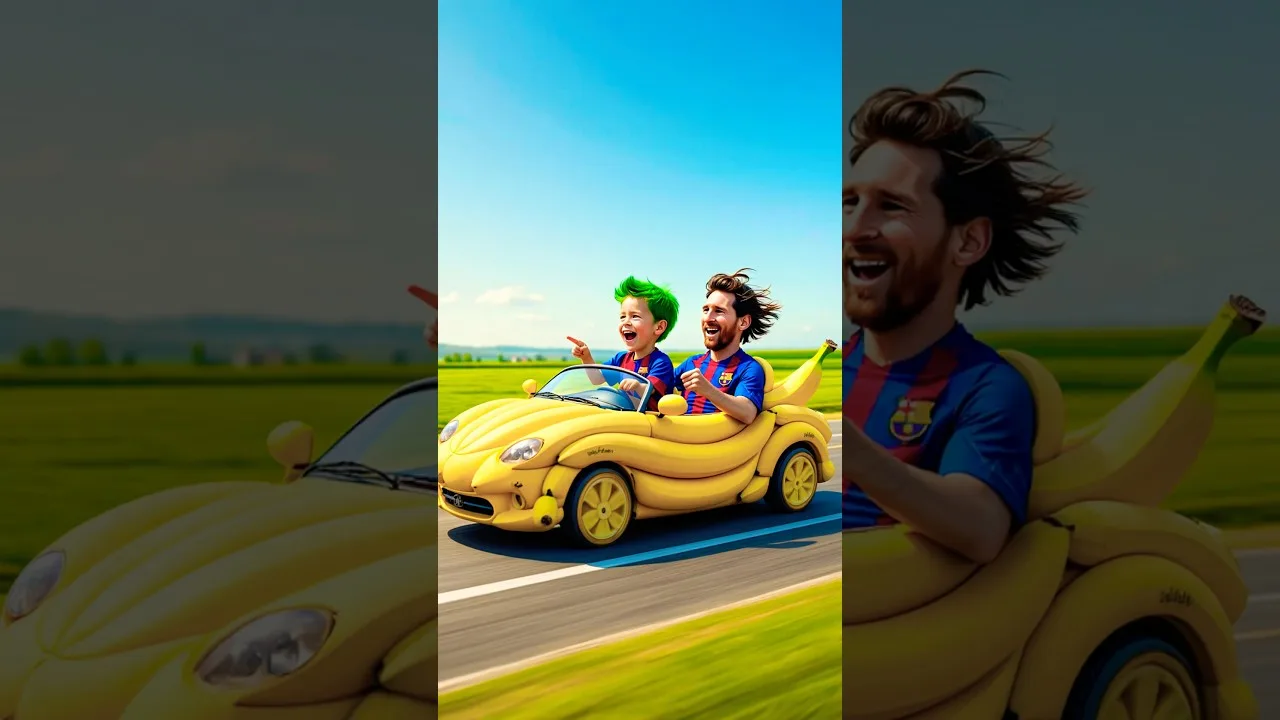 Messi a volé la voiture de banane du fils de Ronaldo. Voir ce qui s’est passé ensuite #ronaldo #football #messi