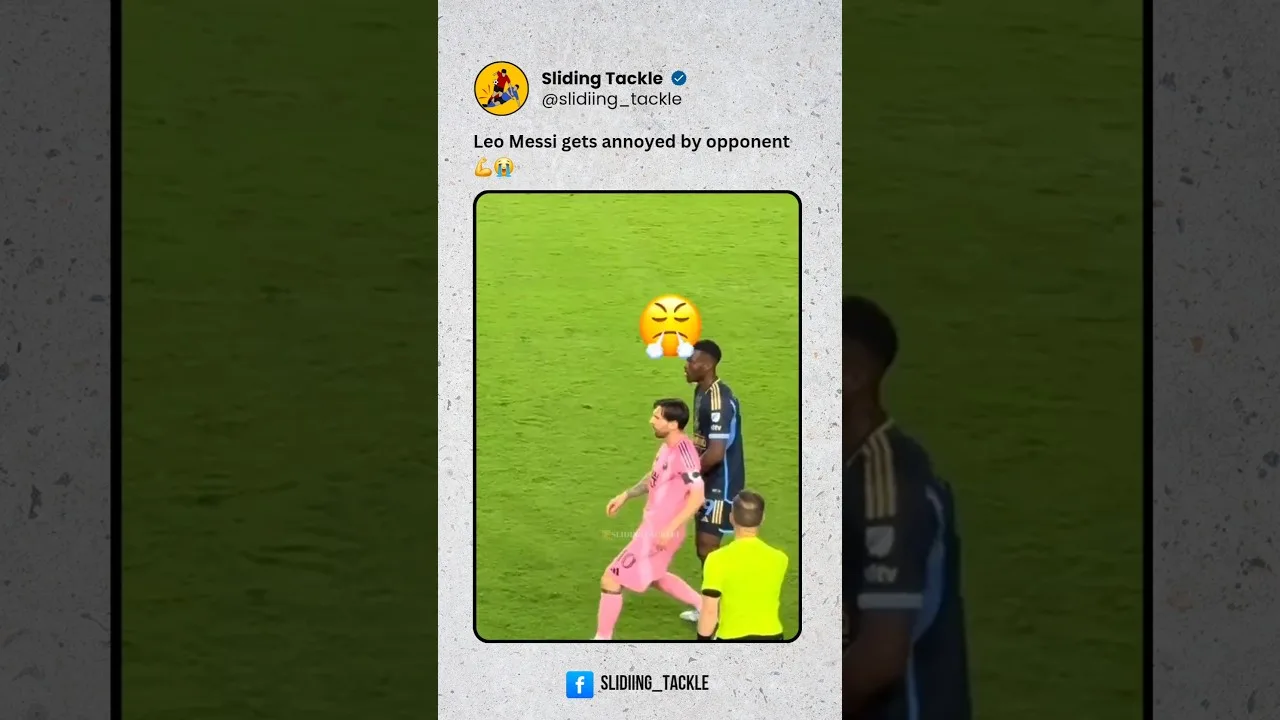 Leo Messi gets annoyed by opponent💪😭 #lionelmessi #messi #leomessi