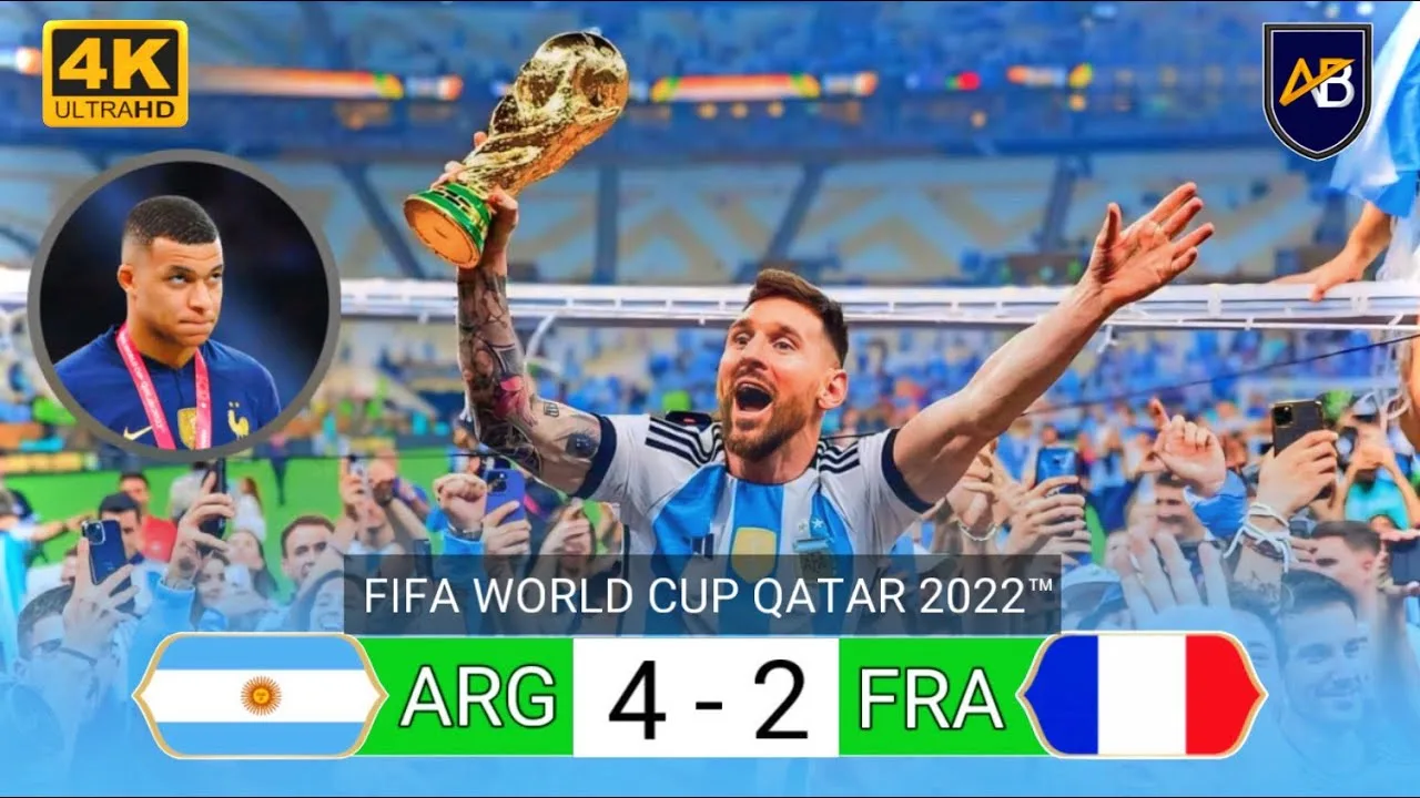 Messi a remporté le titre de la Coupe du monde 🏆 dans la meilleure et la plus grande finale de la Coupe du monde de tous les temps, contre Mbappe