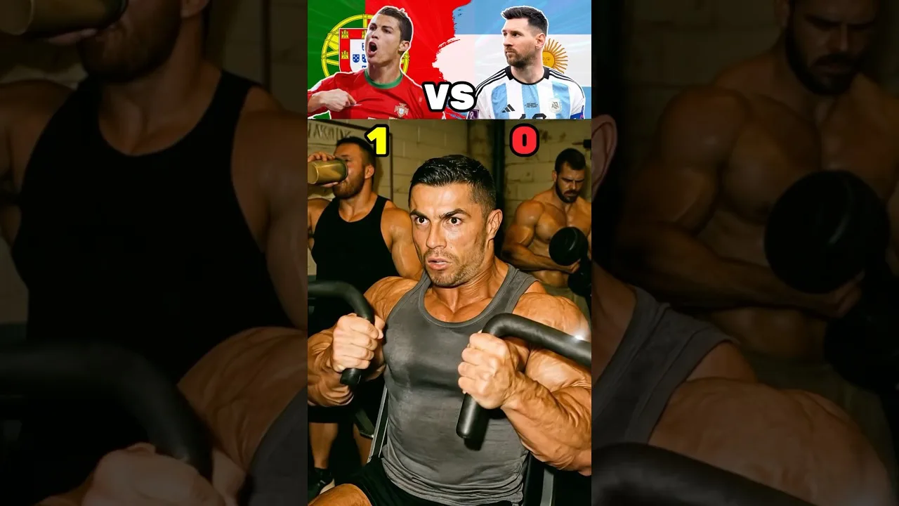 Bataille drôle Messi VS Ronaldo