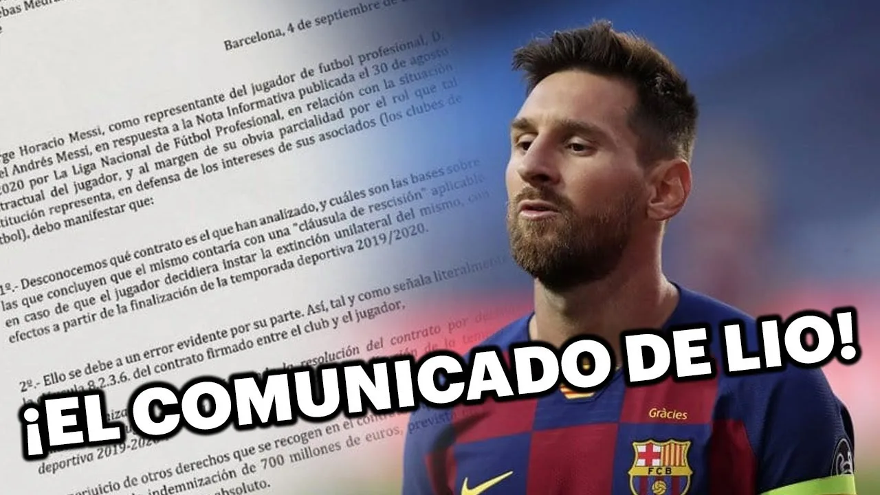 ¿Qué dice el comunicado que envió Lionel Messi en Barcelona?