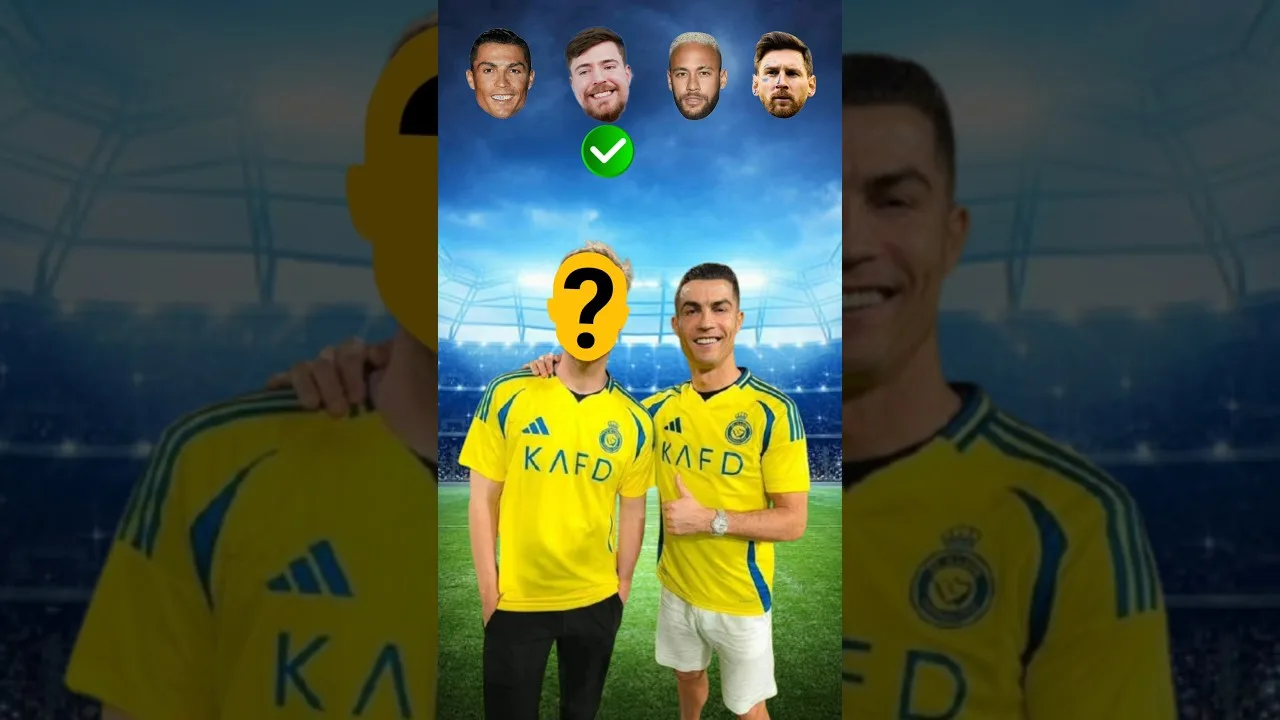 Cristiano Ronaldo❤️ vs Leo Messi😈vs Mr Beast🤩 vs Neymar Jr😍 ~ #shorts