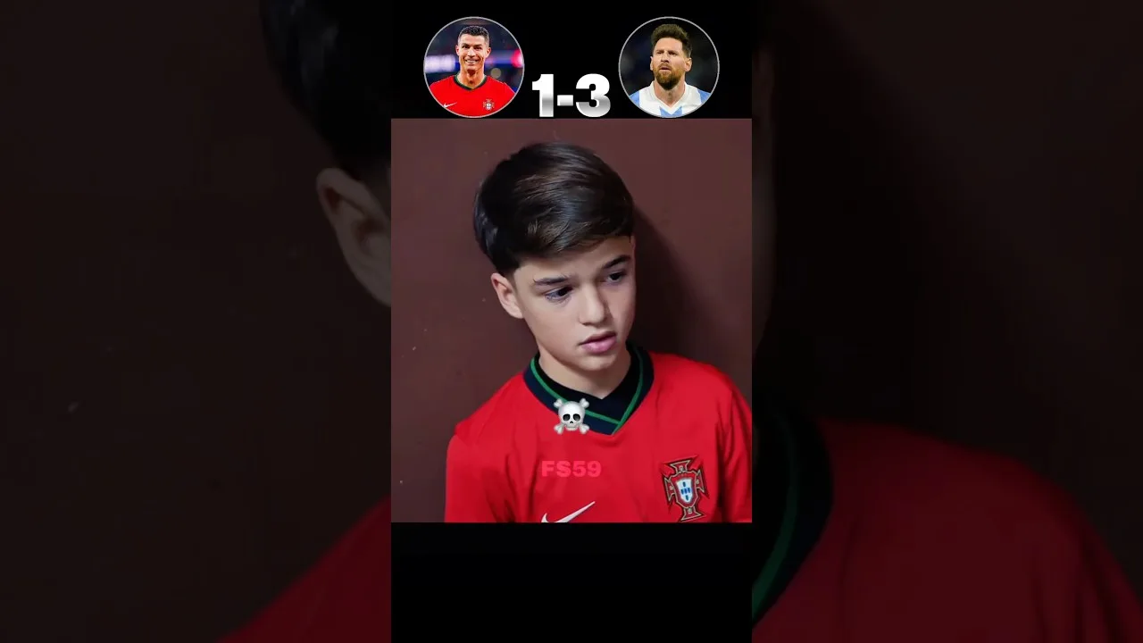 Cristiano Ronaldo Jr vs Leo Messi Jr🔥☠️ #footballshorts #football #shorts
