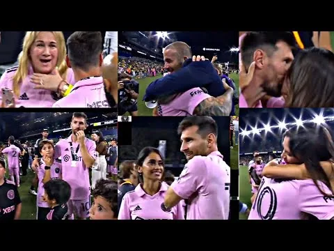 Messi’s And Beckham wife’s reaction to winning the first