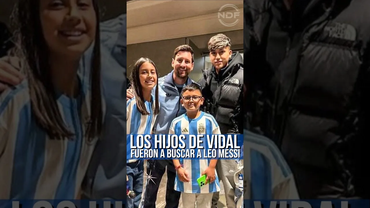 Les enfants d’Arturo Vidal avec Leo Messi 😍