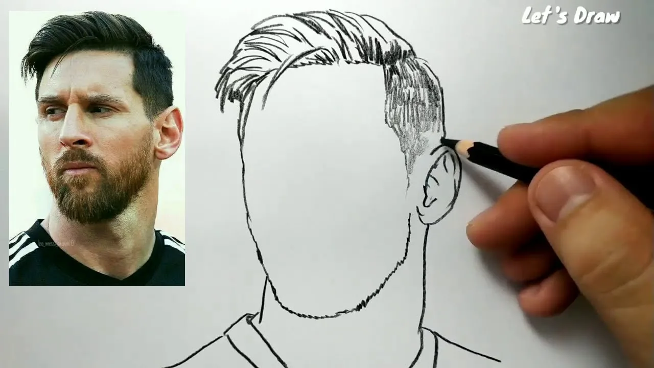 ASMR drawing Lionel Messi / how to draw lionel messi from