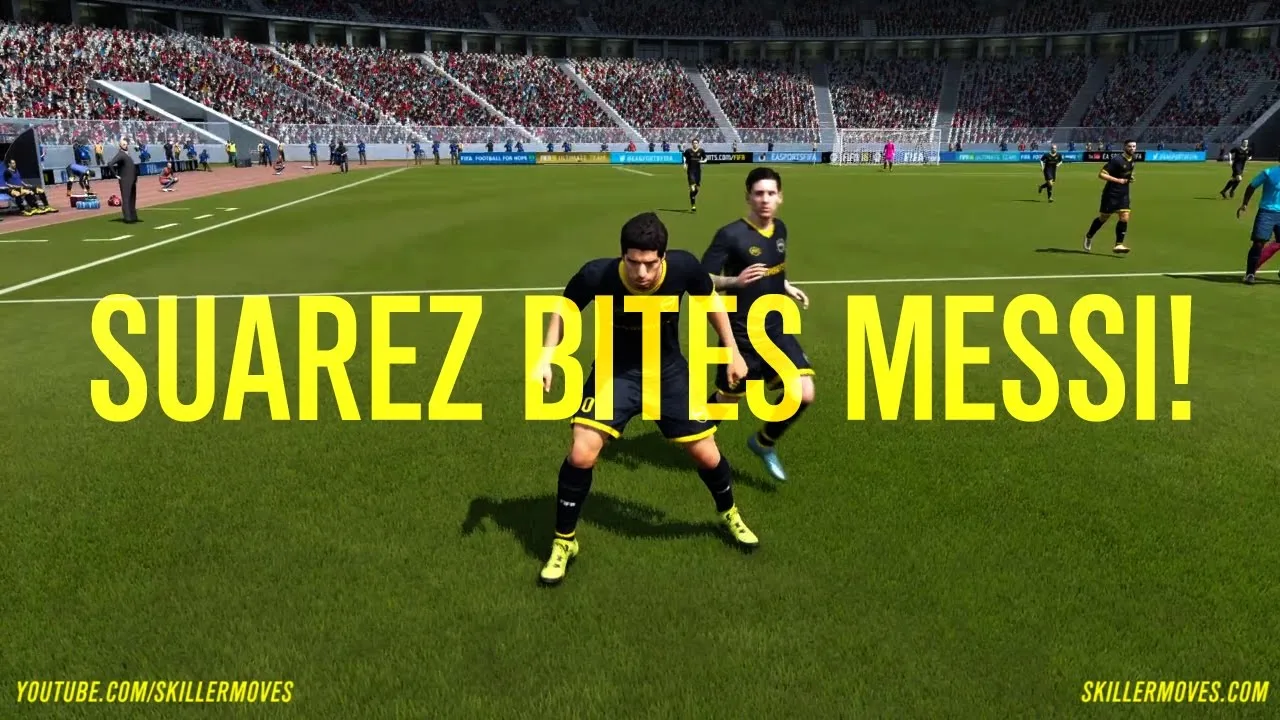 LUIS SUAREZ BITES LIONEL MESSI!!! WTF?!