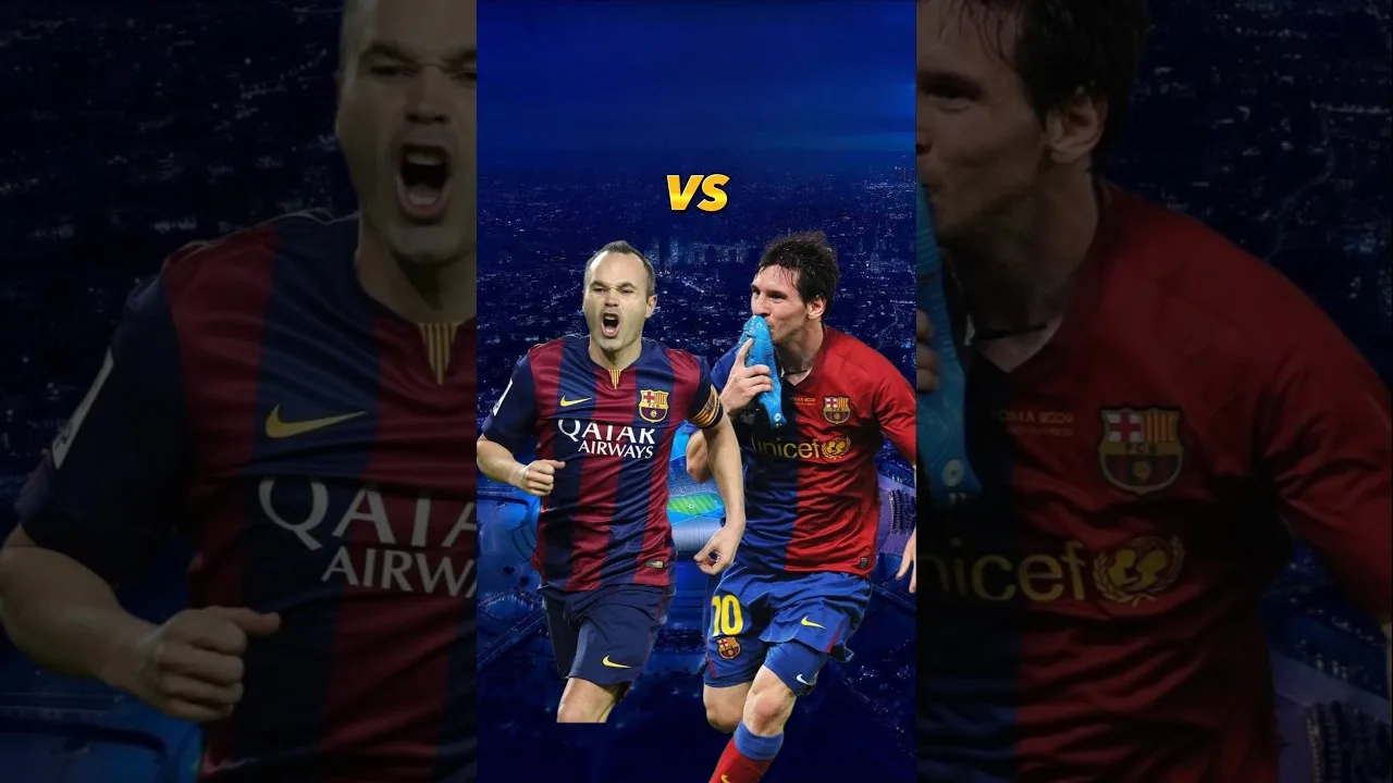 Andrés Iniesta vs Lionel Messi…🗿 #football #soccerplayer #footballshorts #messi #barcelona #barca