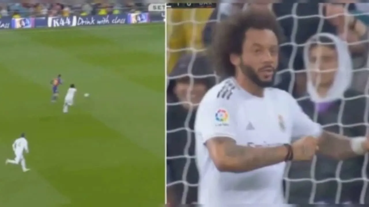 Real Madrid vs Barcelona: Marcelo makes goal-saving tackle