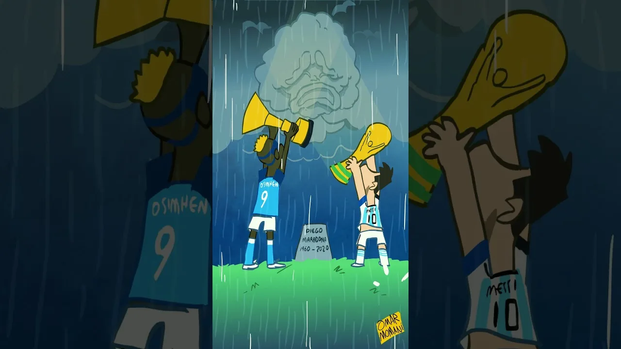 Maradona was paid tribute by Messi and Osimhen #shorts
