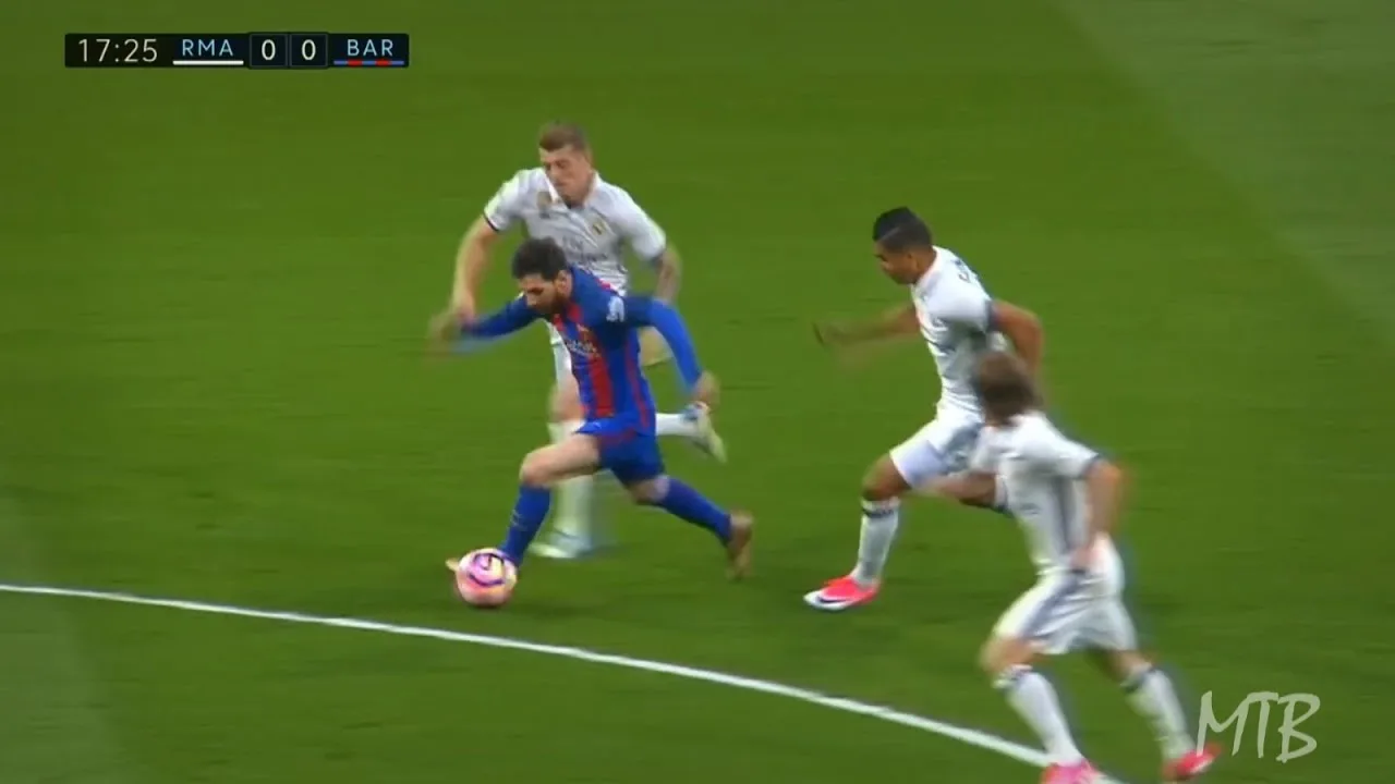 Lionel Messi Toying With Real Madrid's Greatest Midfield