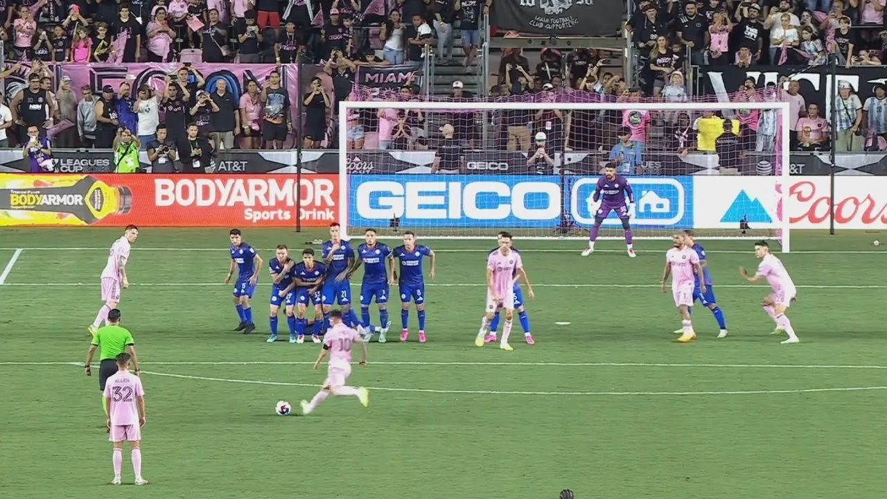 Lionel Messi Free-Kick Goal for Inter Miami vs Cruz Azul |