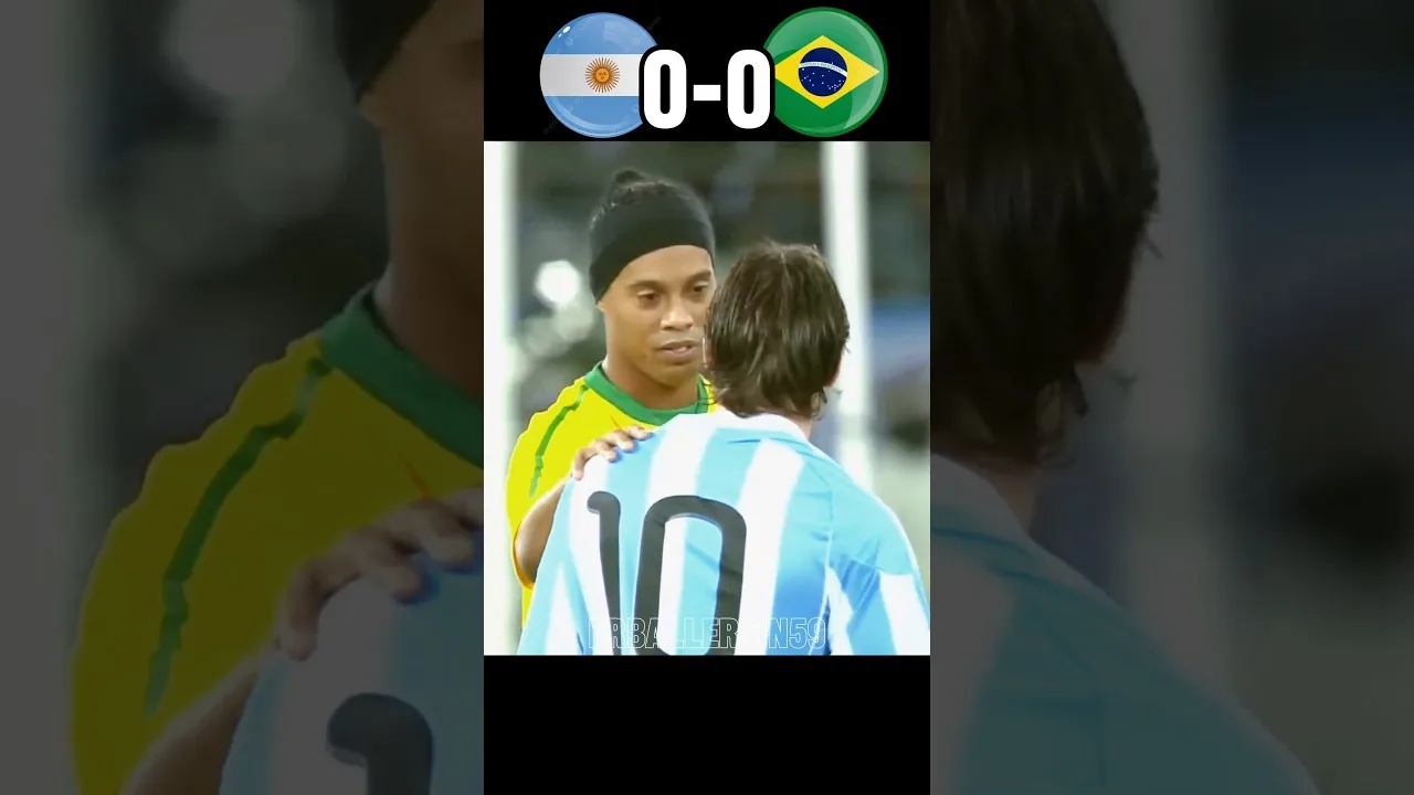 Argentina VS Brazil 2010 Messi Shocked Ronaldinho Neymar World Cup 🔥 #youtube #football #shorts