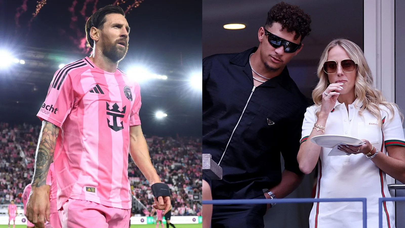 VIDÉO: Patrick Mahomes réagit à Lionel Messi marquant une volée brillante pour Inter Miami en victoire 4-1 sur les Red Bulls de New York alors que la star de la NFL assiste à MLS Clash avec sa femme Brittany