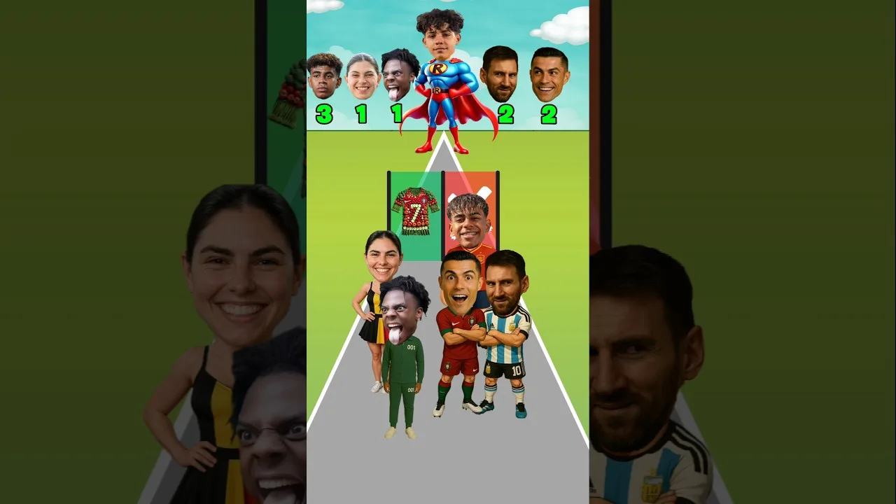 Qui est la légende? Ronaldo 🐐 vs Messi 👽 vs lamine yamal 🌟 vs ishowspeed 🔥 vs Celine Dept ❤️ ❤️