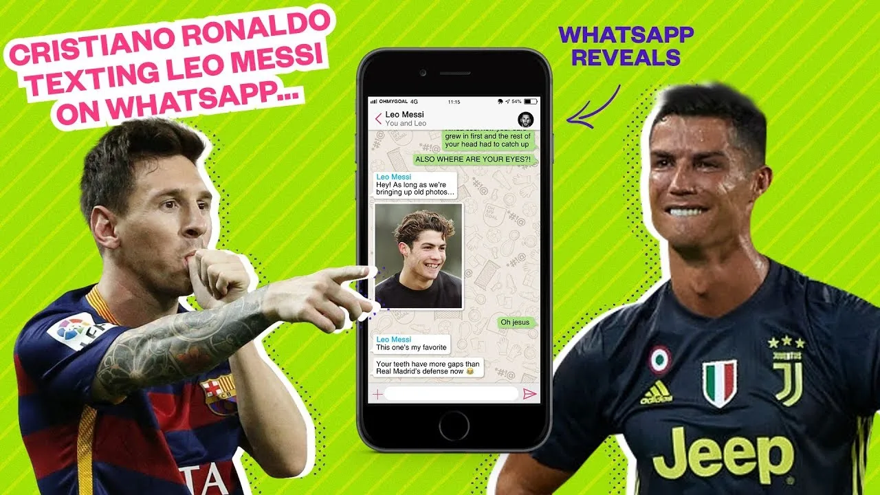 Cristiano Ronaldo texting Leo Messi on WhatsApp… – Oh My