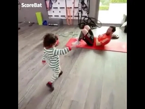 Lionel Messi is working out with his little son Ciro