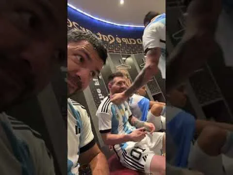 Sergio Aguero admires Leo Messi after Argentina win World