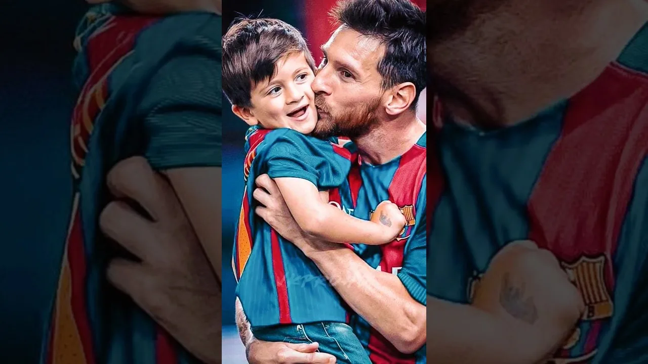 Lionel Messi with his cute son Thiago Messi 🥰❤️ #shorts #football #messi
