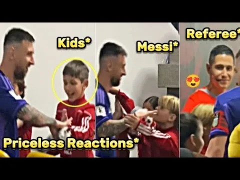 Kids priceless reactions to Messi Even Referee got surprised