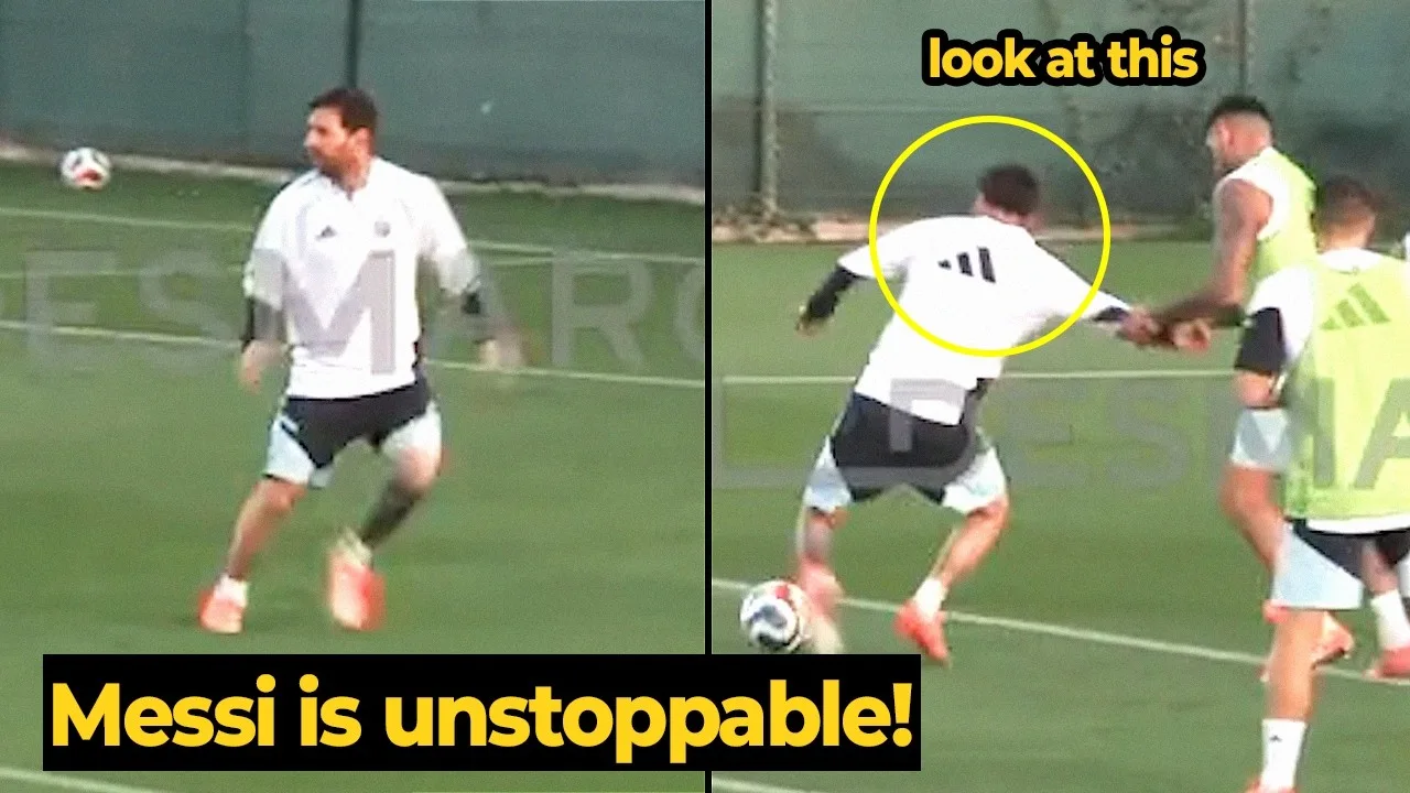 Messi lors du premier entraînement de l’Argentine avant le match amical contre la Mauritanie