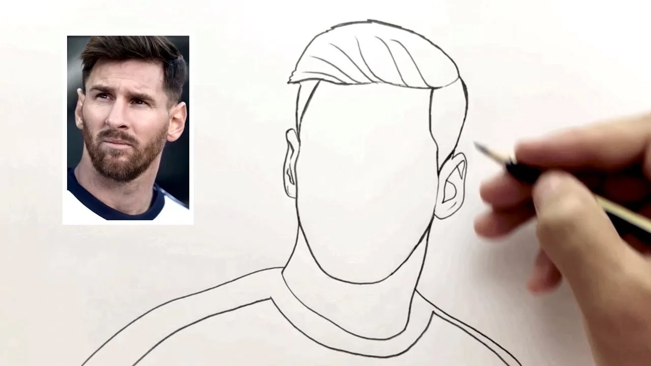 Dessin au crayon de Lionel Messi – Comment dessiner Lionel Messi – Easy crayon Sketch of Messi