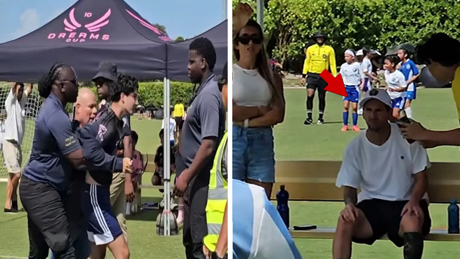 Lionel Messi Fan Manklé par la sécurité après avoir précipité la star du football lors de l’événement pour les jeunes