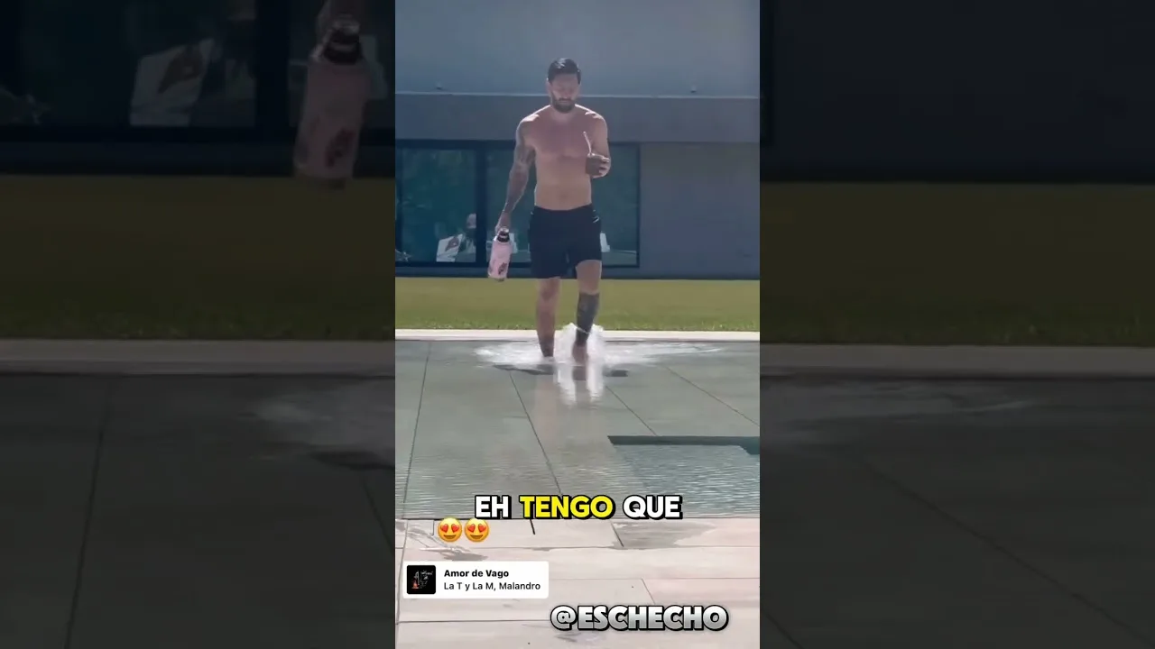 Leo Messi navidad año nuevo pileta piscina #leo #messi #leomessi