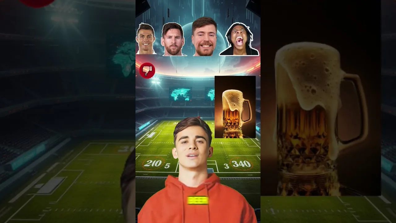 Cristiano Ronaldo🐐 vs M. Beast 😱 vs Leo Messi🔥 vs Ishowspeed👑_ La bataille de la légende