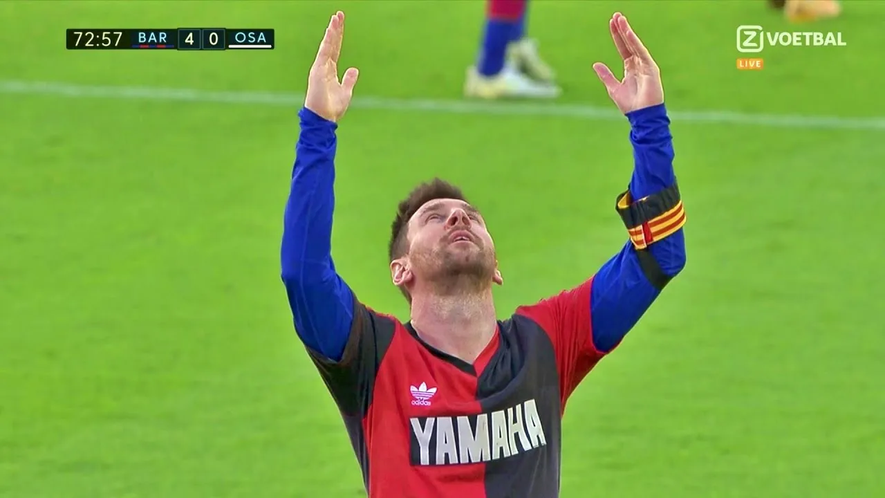 Lionel Messi Tribute To Diego Maradona – Vs Osasuna