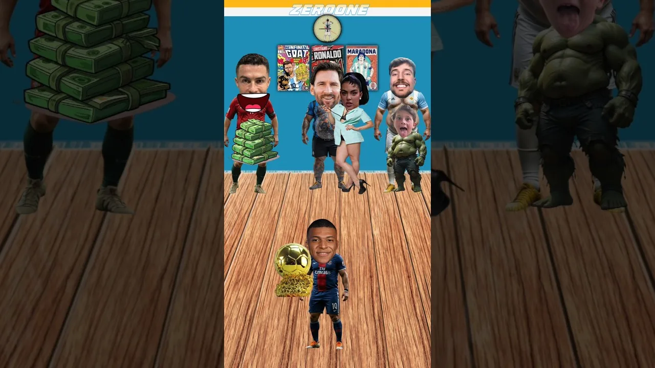 whose is Each thing?Ronaldo vs Messi vs Mr beast 😱#usa #shorts #funy
