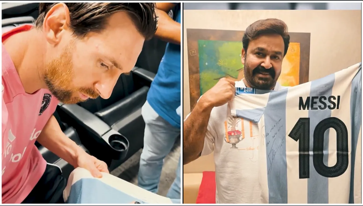 Mohanlal doué signé Jersey de la légende du football Lionel Messi