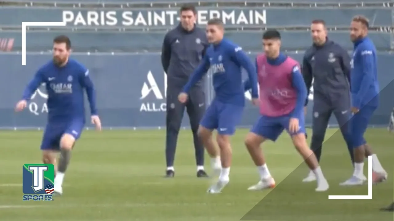 WATCH: Lionel Messi and Neymar TALK during the PSG training