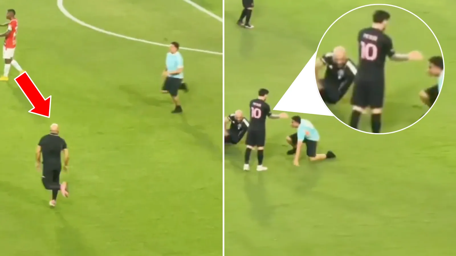 Lionel Messi Bodyguard «  vaincu  » par Pitch Invader en pré-saison