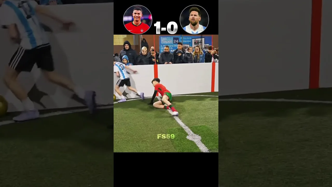 Cristiano Ronaldo Jr vs Leo Messi Jr☠️🔥 #football #footballshorts #shorts
