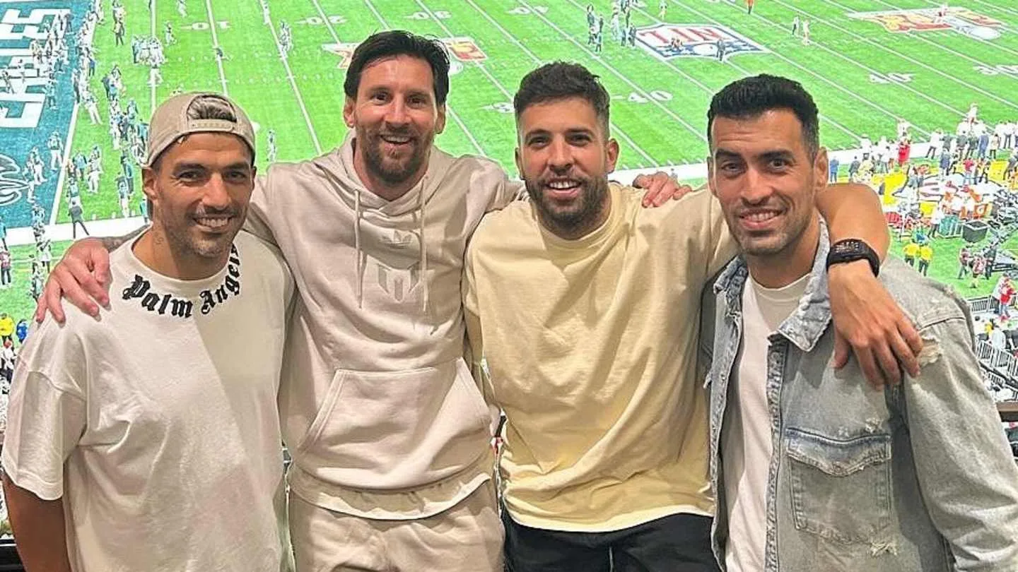 Inter Miami’s Lionel Messi, Jordi Alba, Luis Suarez et Sergio Busquets assistent au Super Bowl Lix