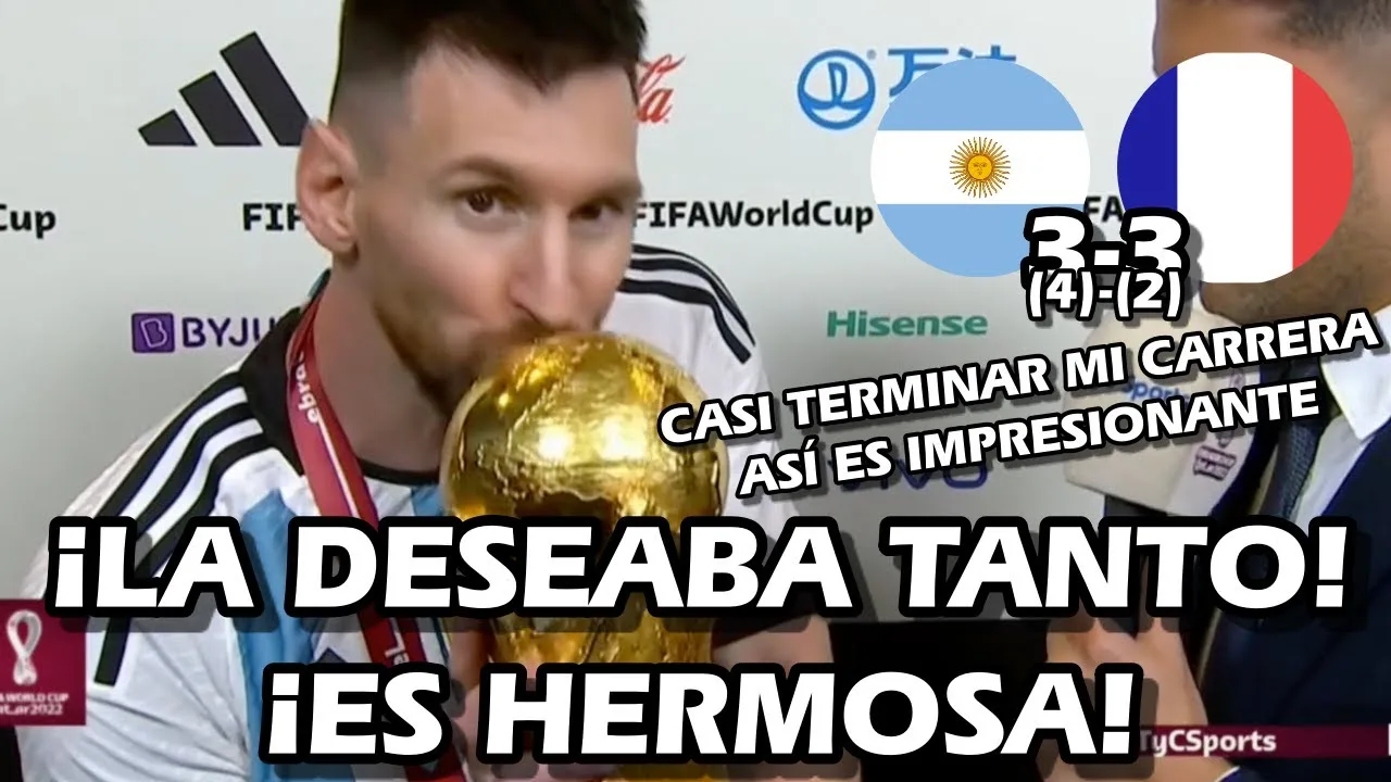CAMPEONES DEL MUNDO! LA REACCIÓN DE LEO MESSI TRAS