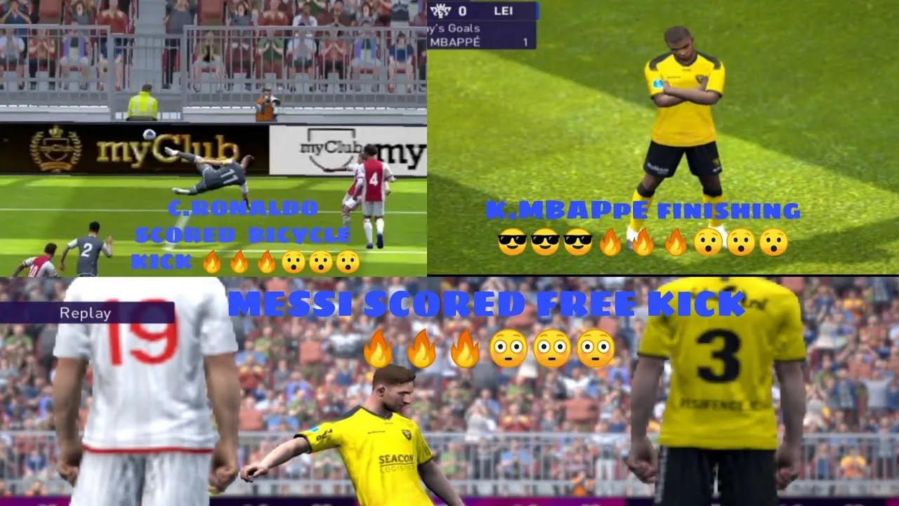 @Cristiano Ronaldo @Leo Messi & @Kylian Mbappé playing