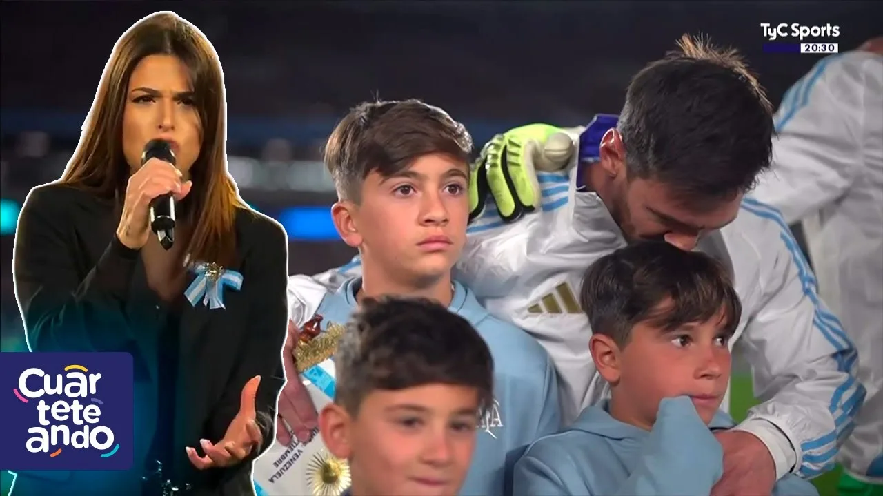 Euge Quevedo a chanté l’hymne national argentin lors du dernier parti officiel de Messi en Argentine 🇦🇷