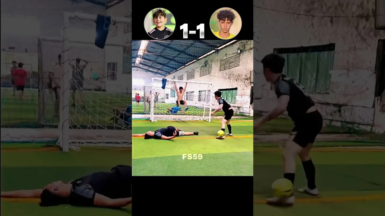 Leo Messi Jr vs Ronaldo Jr🔥☠️ #footballshorts #football #shorts