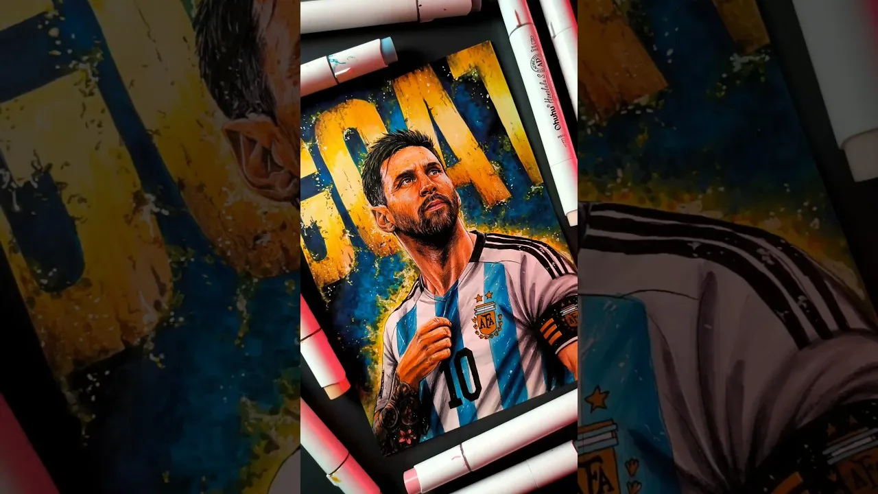 Dessin réaliste de Lionel Messi 🐐⚽ | CHÈVRE sur Papier #shorts #lionelmessi #dessin