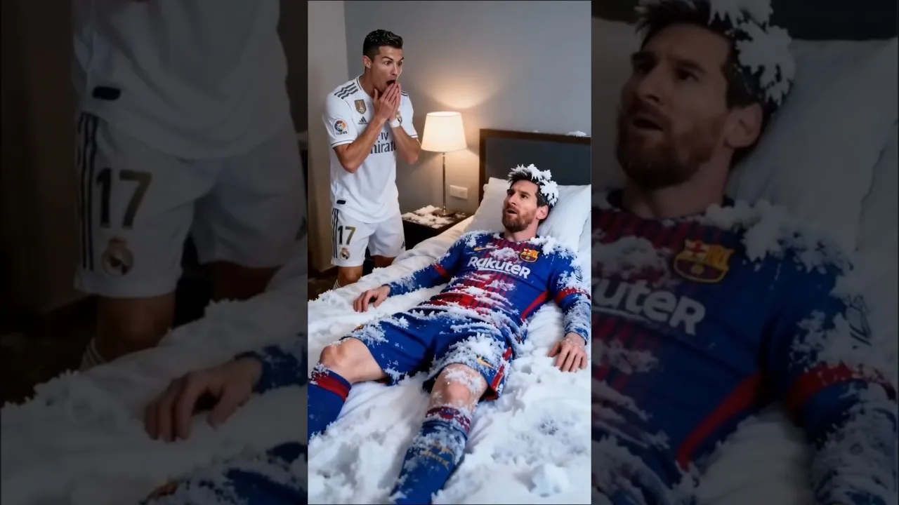 Quand Lionel Messi devient gelé 🥶 Cristiano Ronaldo panique et passe cet appel 📞 Neymar #shorts