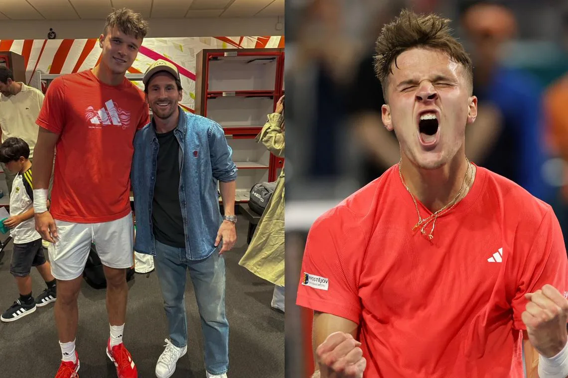 Jakub Mensik chérit la poignée de main Lionel Messi avant le choc avec le héros Novak Djokovic