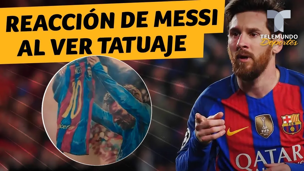 La reacción de Lionel Messi al ver tatuaje de un fanático |