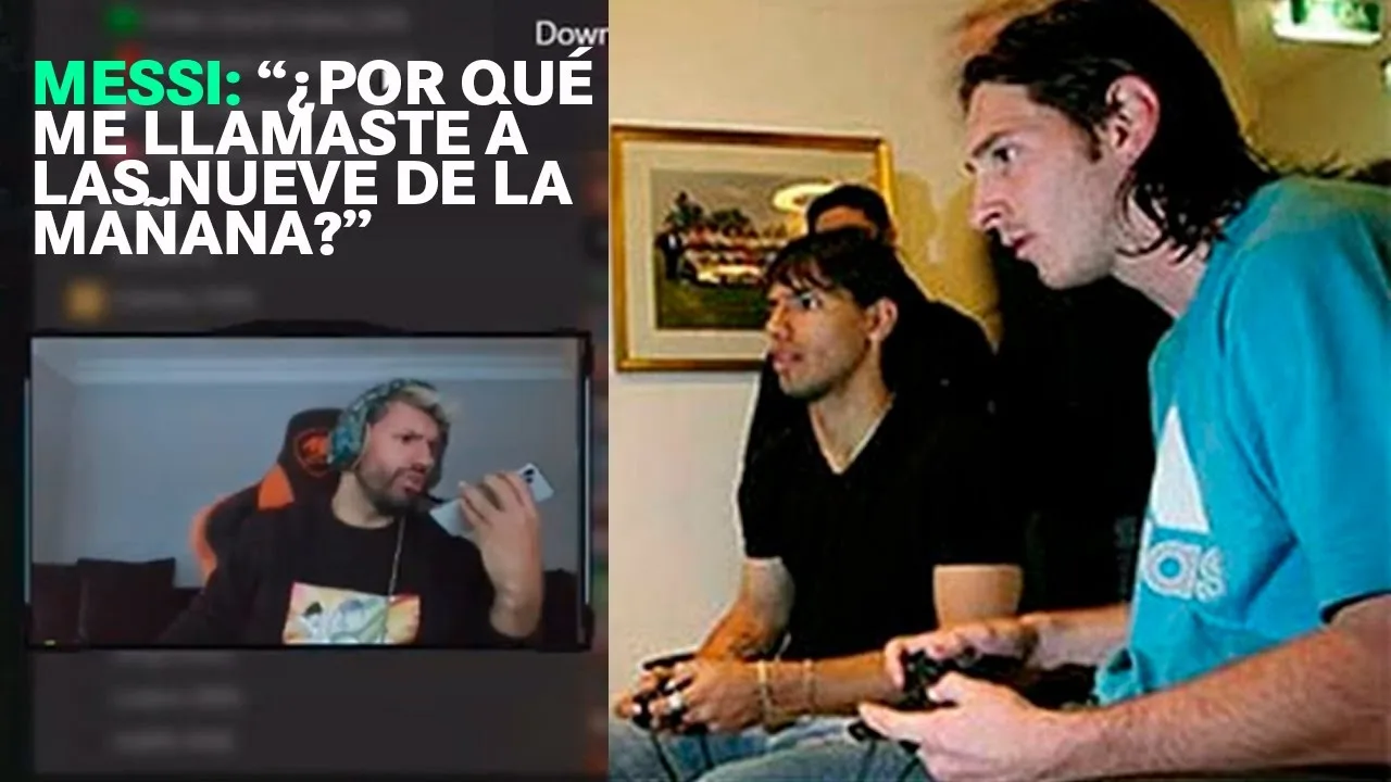 Sergio Kun Agüero llama a Leo Messi en su directo de Twitch