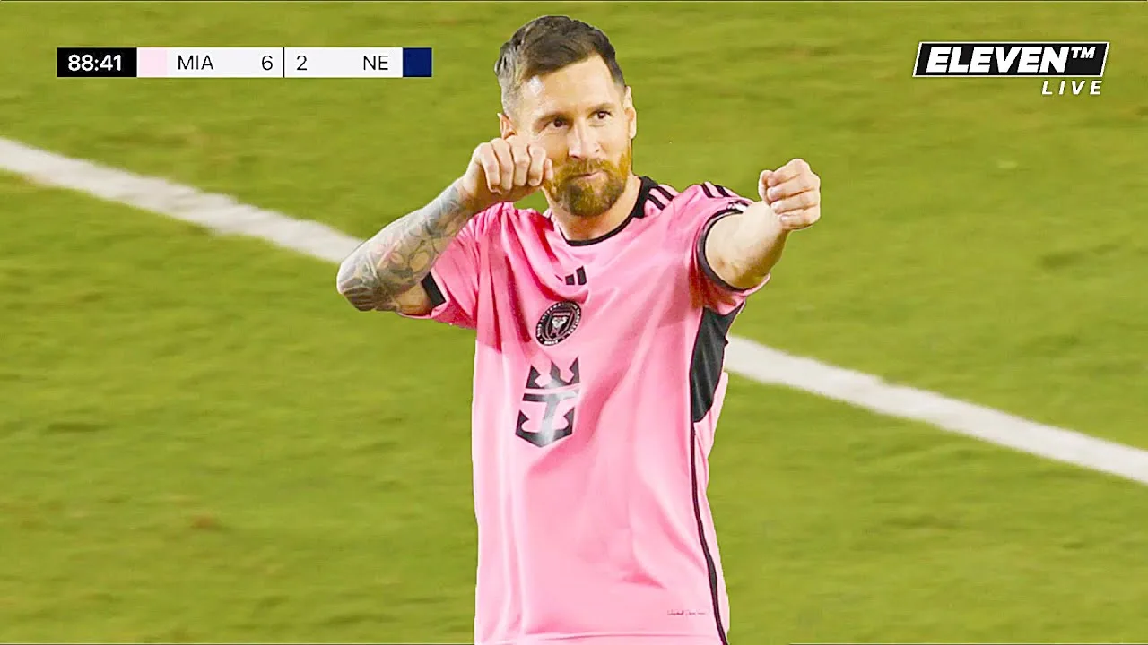 Lionel Messi 3 buts contre la Nouvelle-Angleterre | TOUR DU CHAPEAU INSANE 6-2